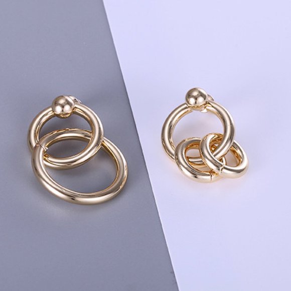 18K Gold Plated Hoop Earrings For Women - Picture 2 of 3